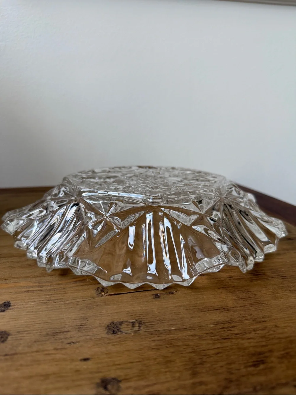 Clear Glass Decorative Fruit Pattern Serving Bowl